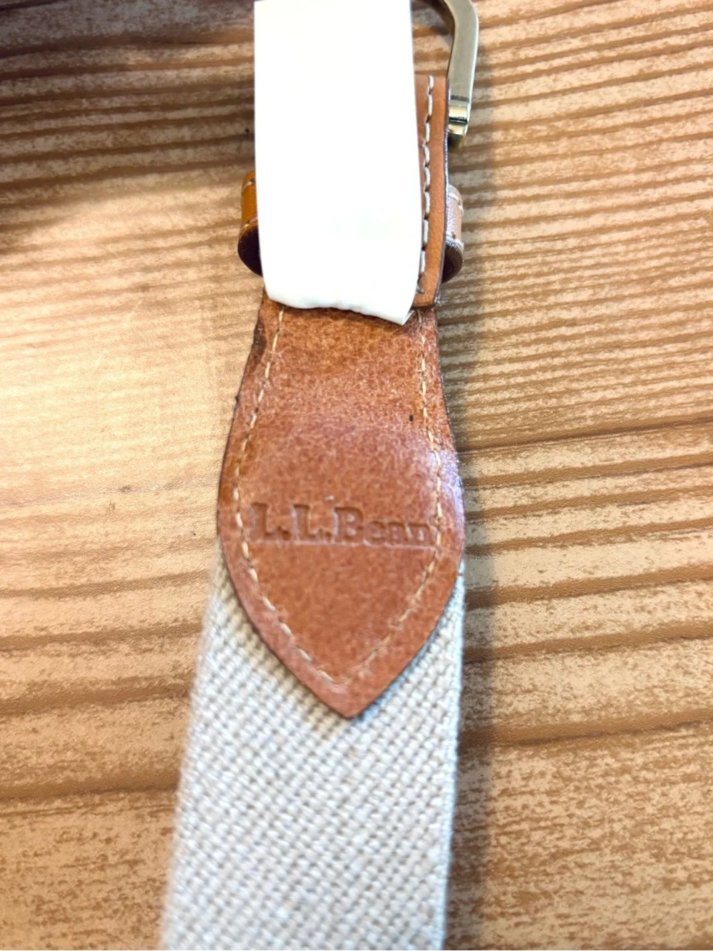 Vintage L.L. Bean Men’s Surcingle Leather Belt Classic Woven USA Made Mens L-XL